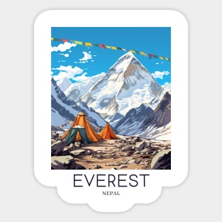 A Pop Art Travel Print of Mount Everest - Nepal Sticker